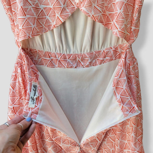 ANNABELLA Peekaboo Back Sundress Red Orange - Picture 11 of 13